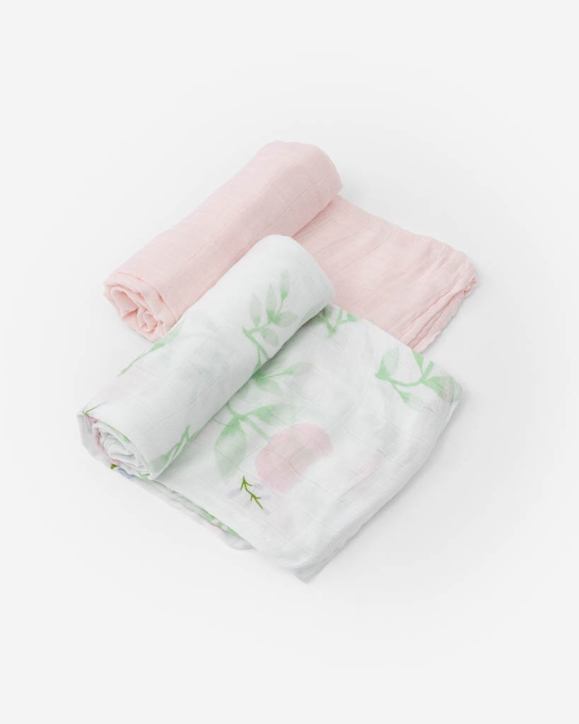 Deluxe Muslin Swaddle 2 Pack - Blush Peony Deluxe Muslin Swaddle 2 Pack - Blush Peony