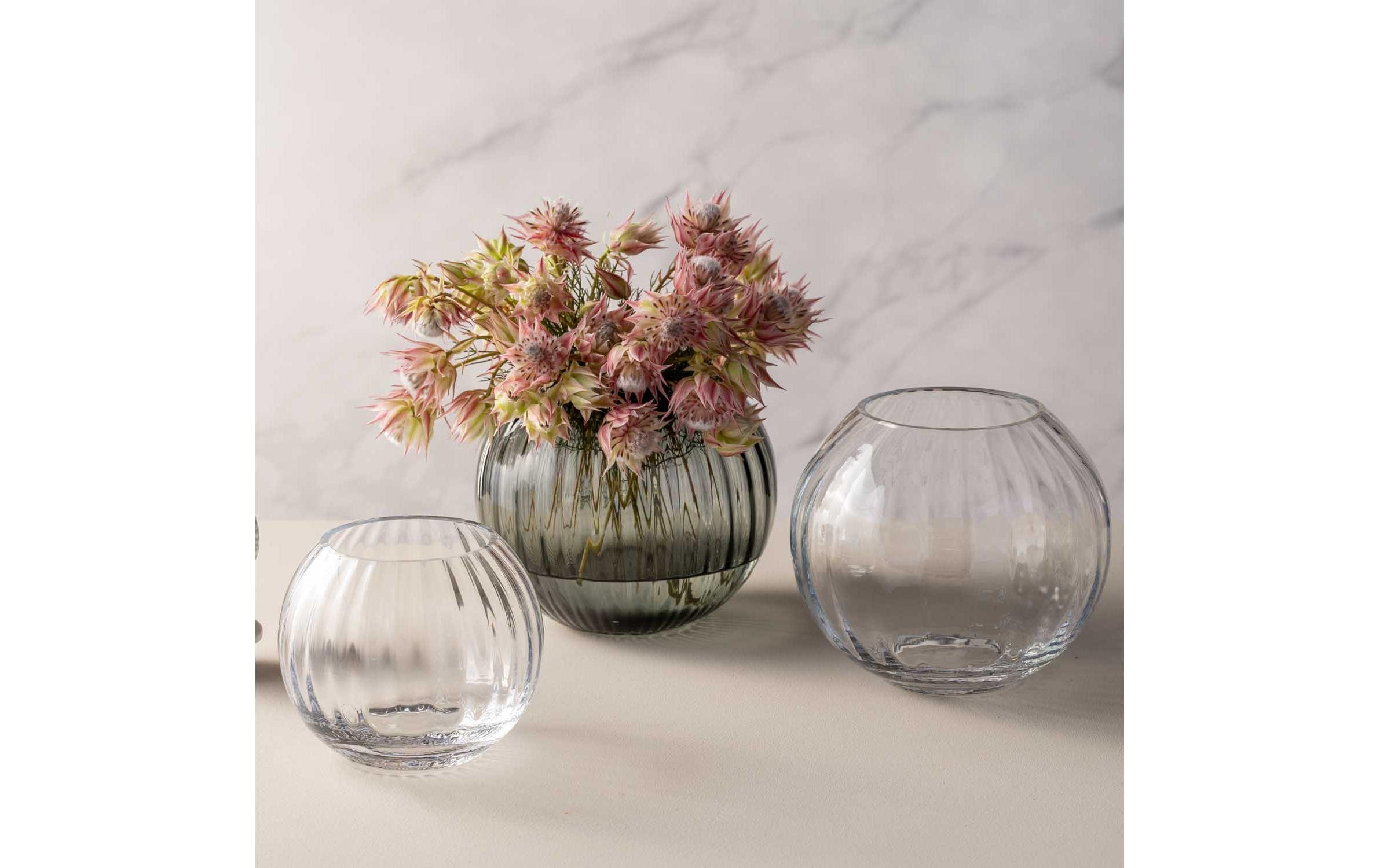 Leonardo Vase Poesia Kugel, 18cm, grau