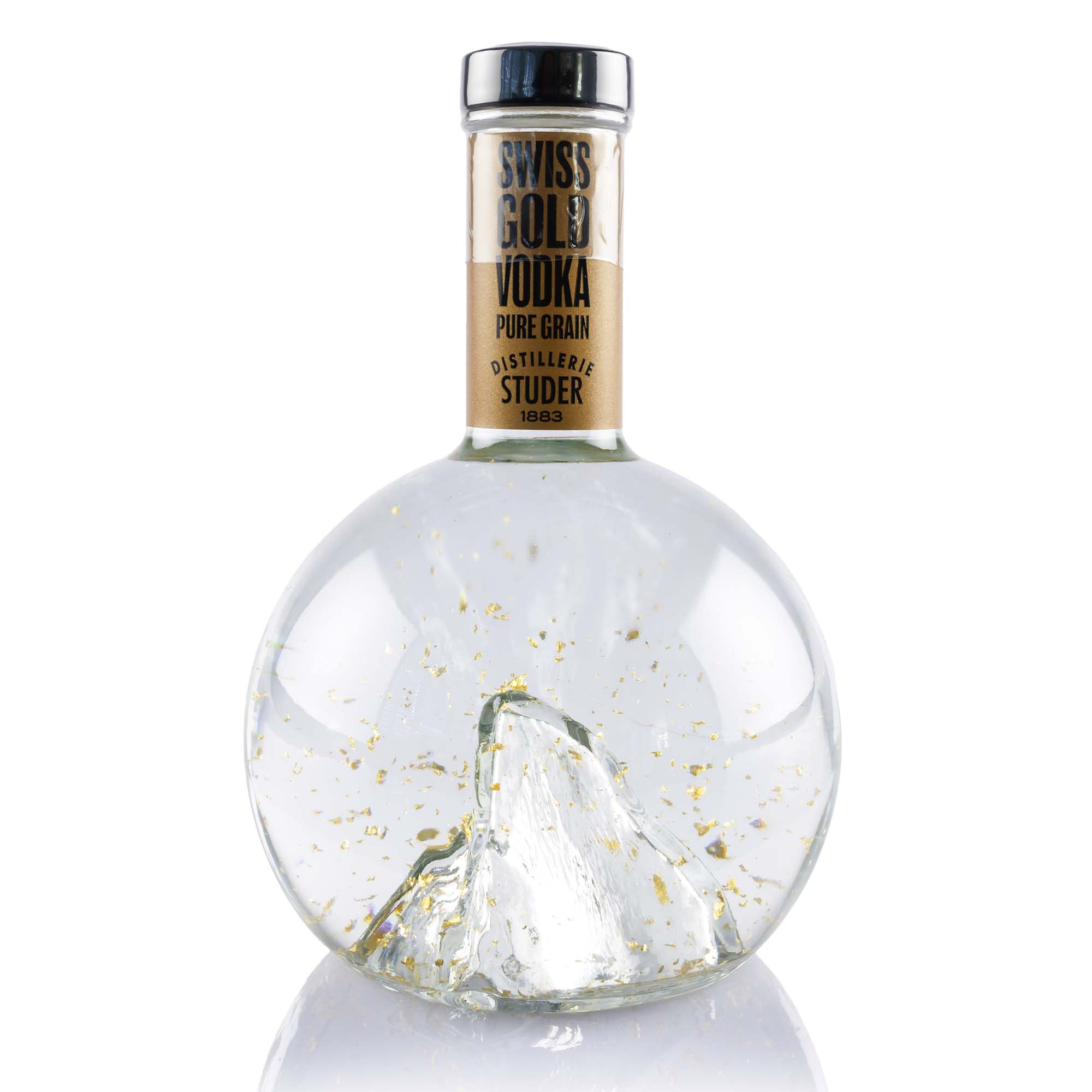 Studer Swiss Gold Vodka mit echtem Goldflitter, 22 Karat, 70cl