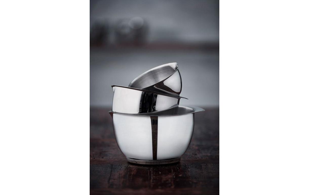 metallisch, Topf, gestapelt, poliert, Edelstahl