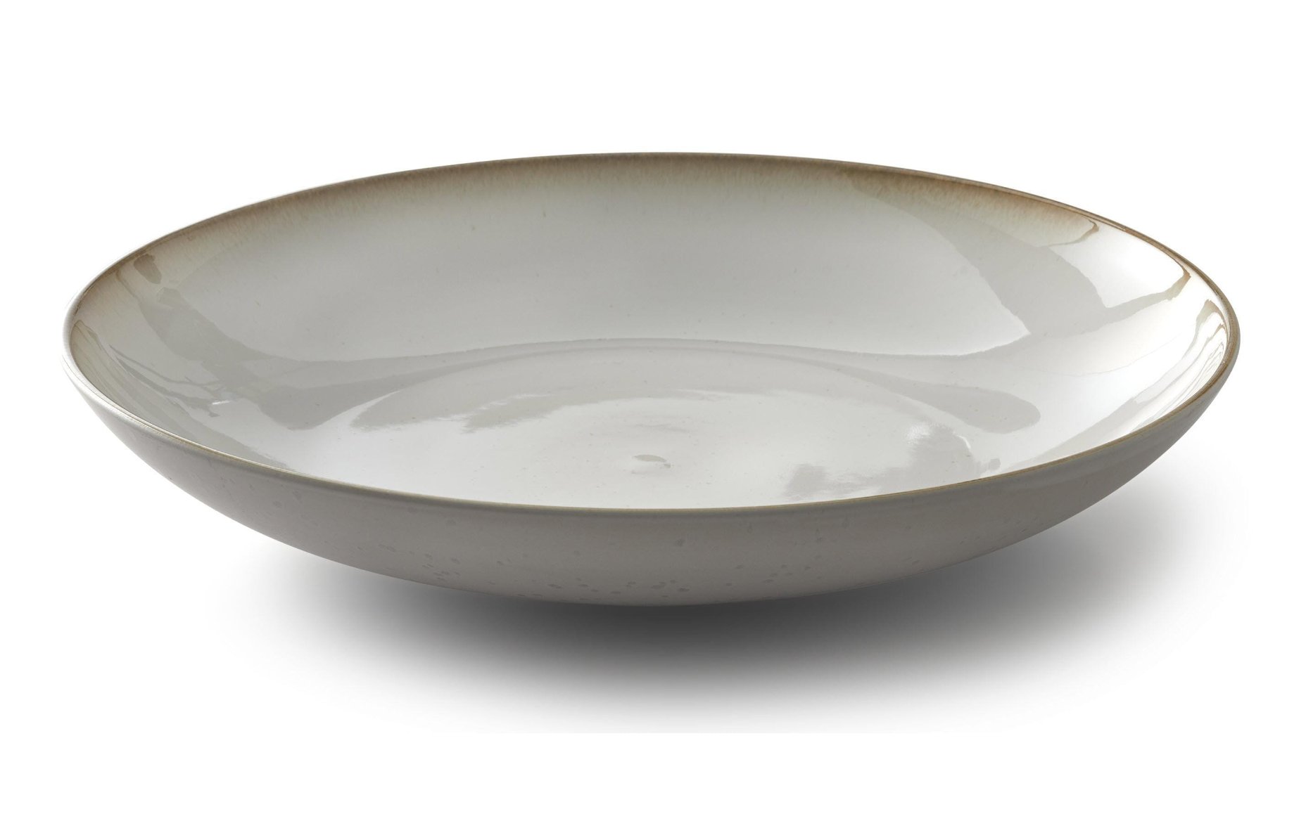 Schale, Porzellan, Flache Schale, Beige Rand, Speiseteller?
