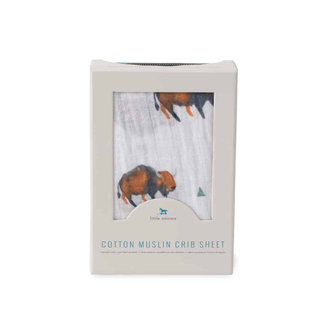 Cotton Muslin Crib Sheet - Dino Friends