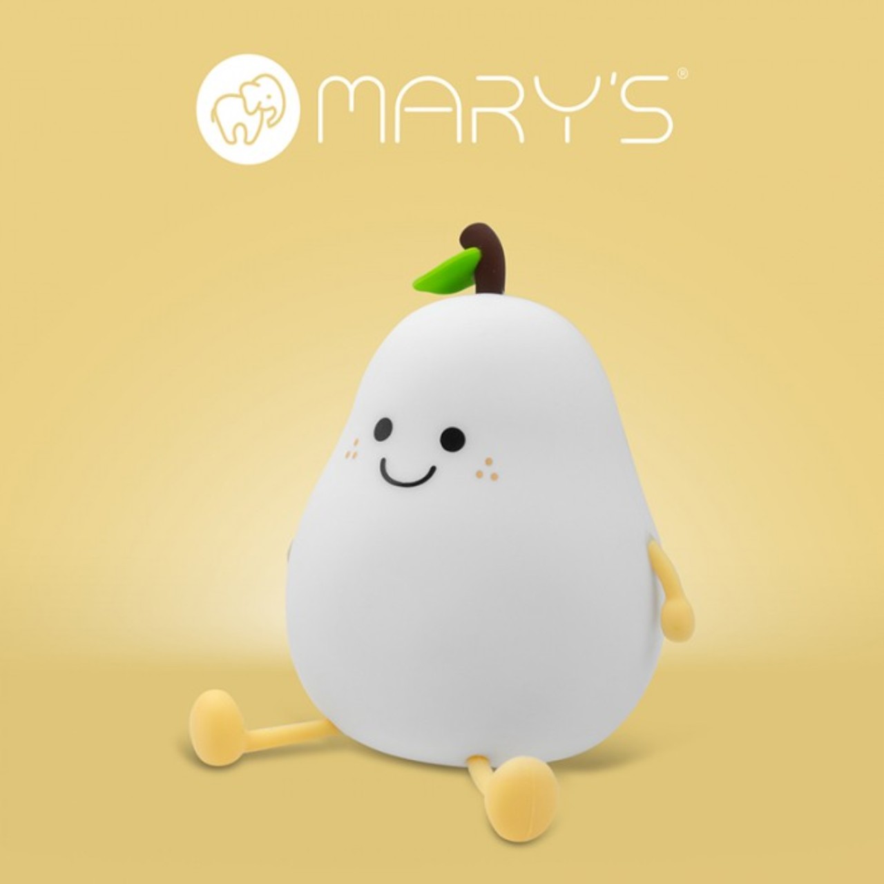Obst, Produzieren, Vogel, Pinguin, Draußen, Birne, Birnenformige Figur, niedlicher Charakter, gelber Hintergrund, Mary's