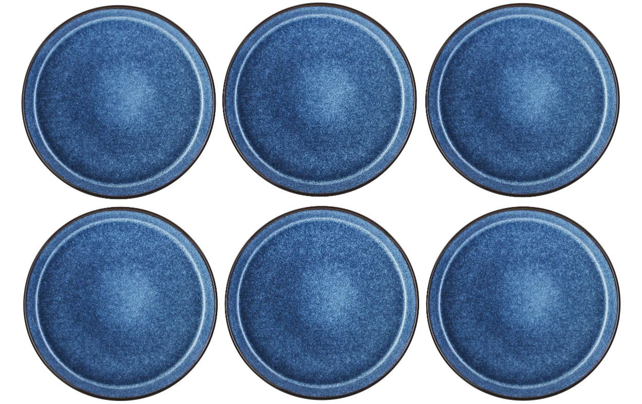 Teller, Teller-Set, Blau, Keramik, Durchmesser klein