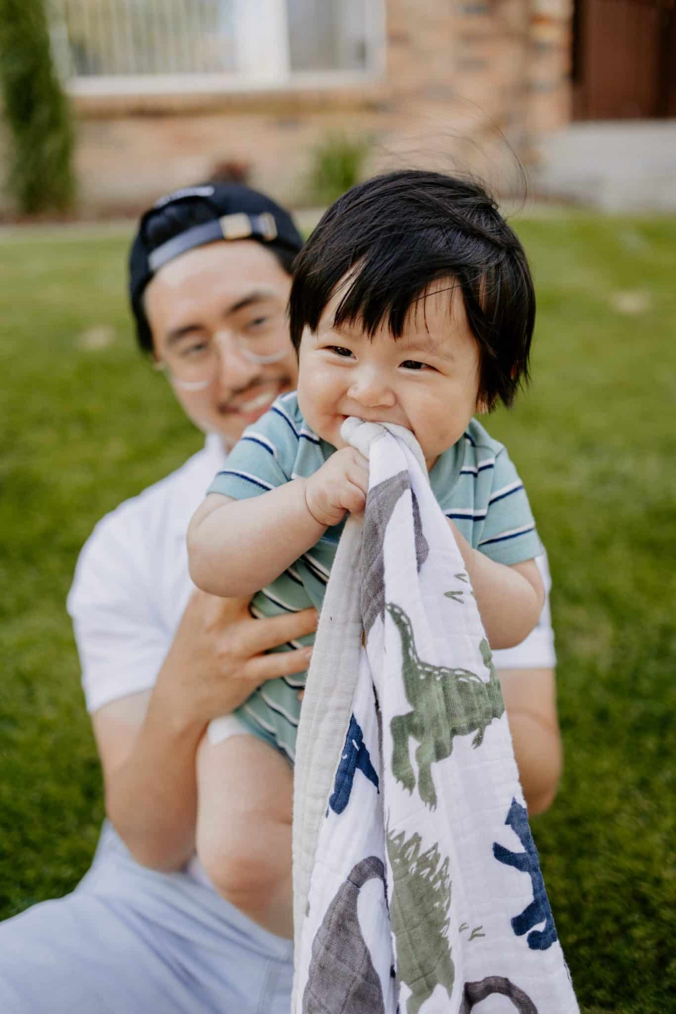 Cotton Muslin Baby Blanket - Dino Friends