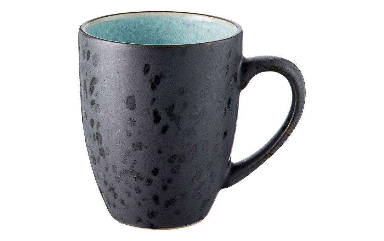 Becher, Tasse, Keramik, glänzend, dunkelgrau