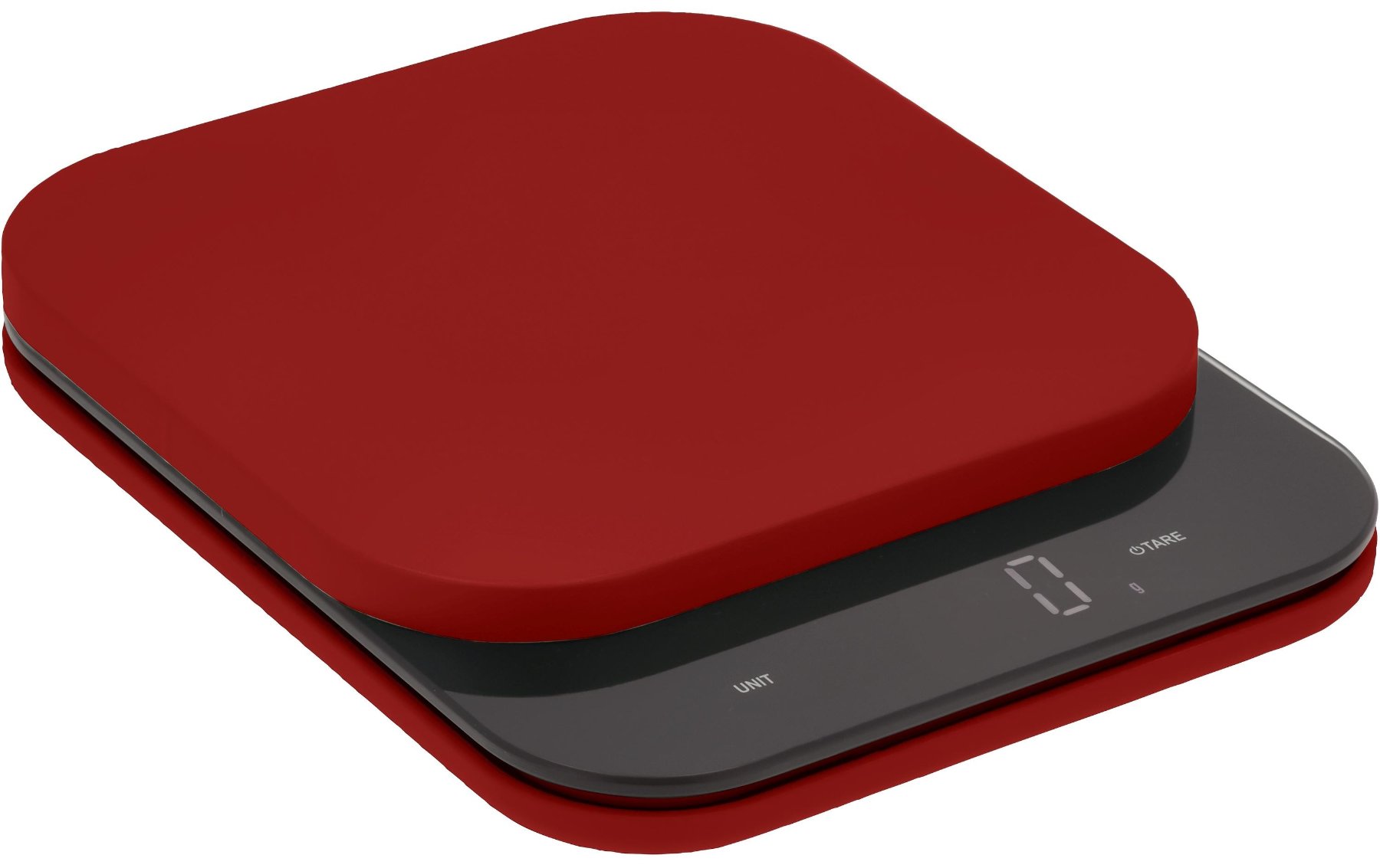Küchenwaage, digitale Waage, rote Waage, rot-schwarz, Präzisionswaage