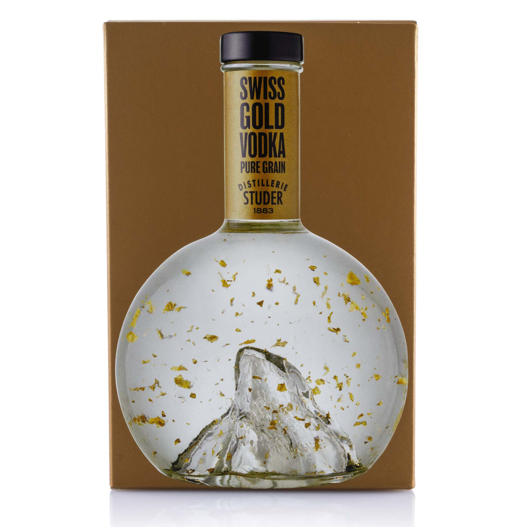 Studer Swiss Gold Vodka mit echtem Goldflitter, 22 Karat, 70cl