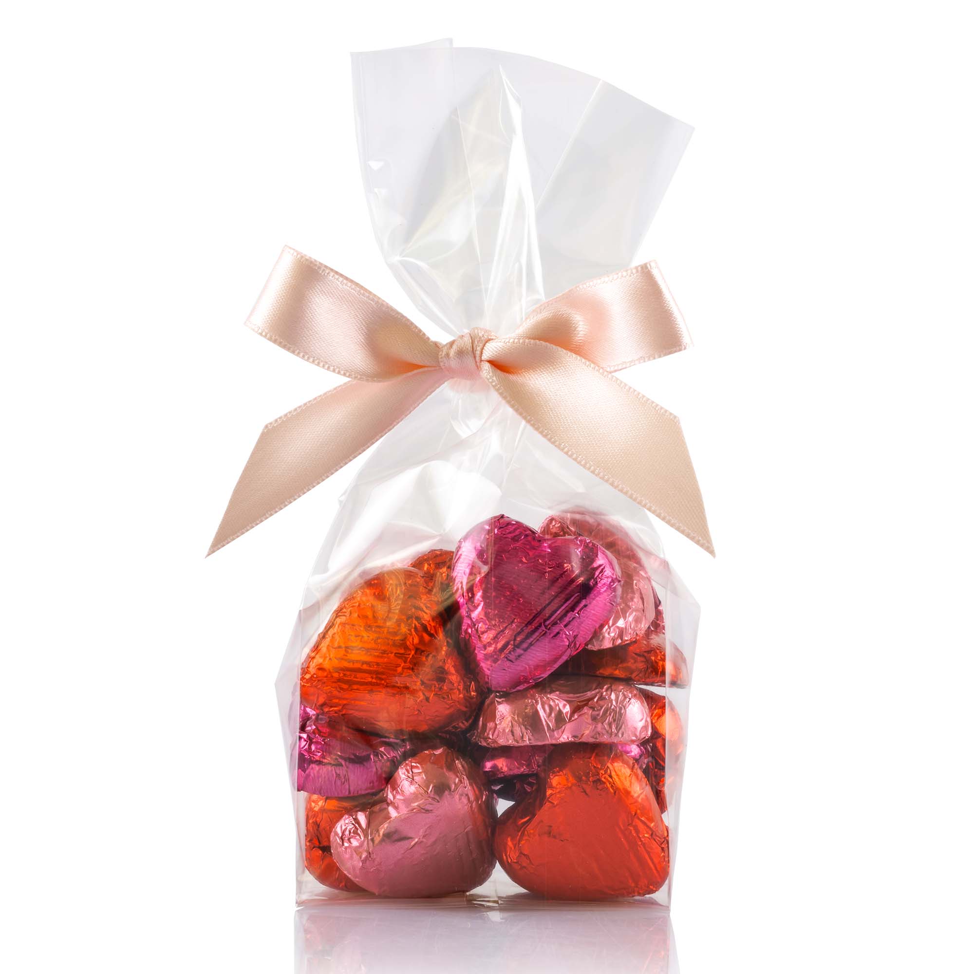 Schokoladen Herzli Rot/Rosa im Säckli 20 Stk, 100g