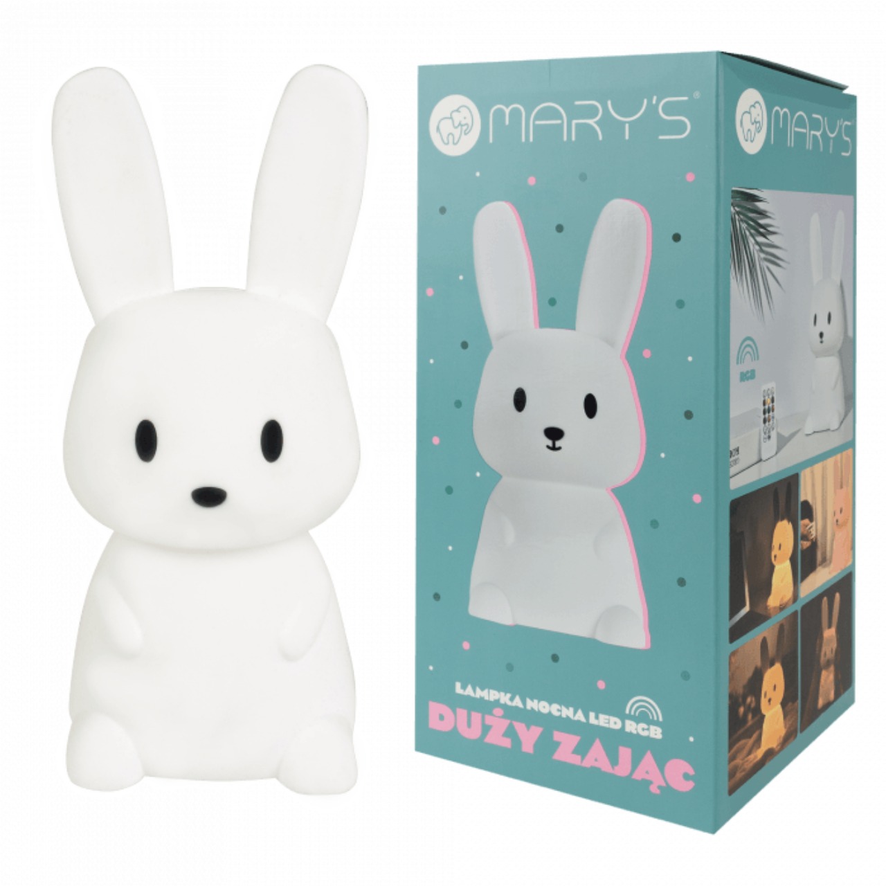 Plüsch, Spielzeug, Weißer Hase, Lampe, LED, Nachtlicht, Deko