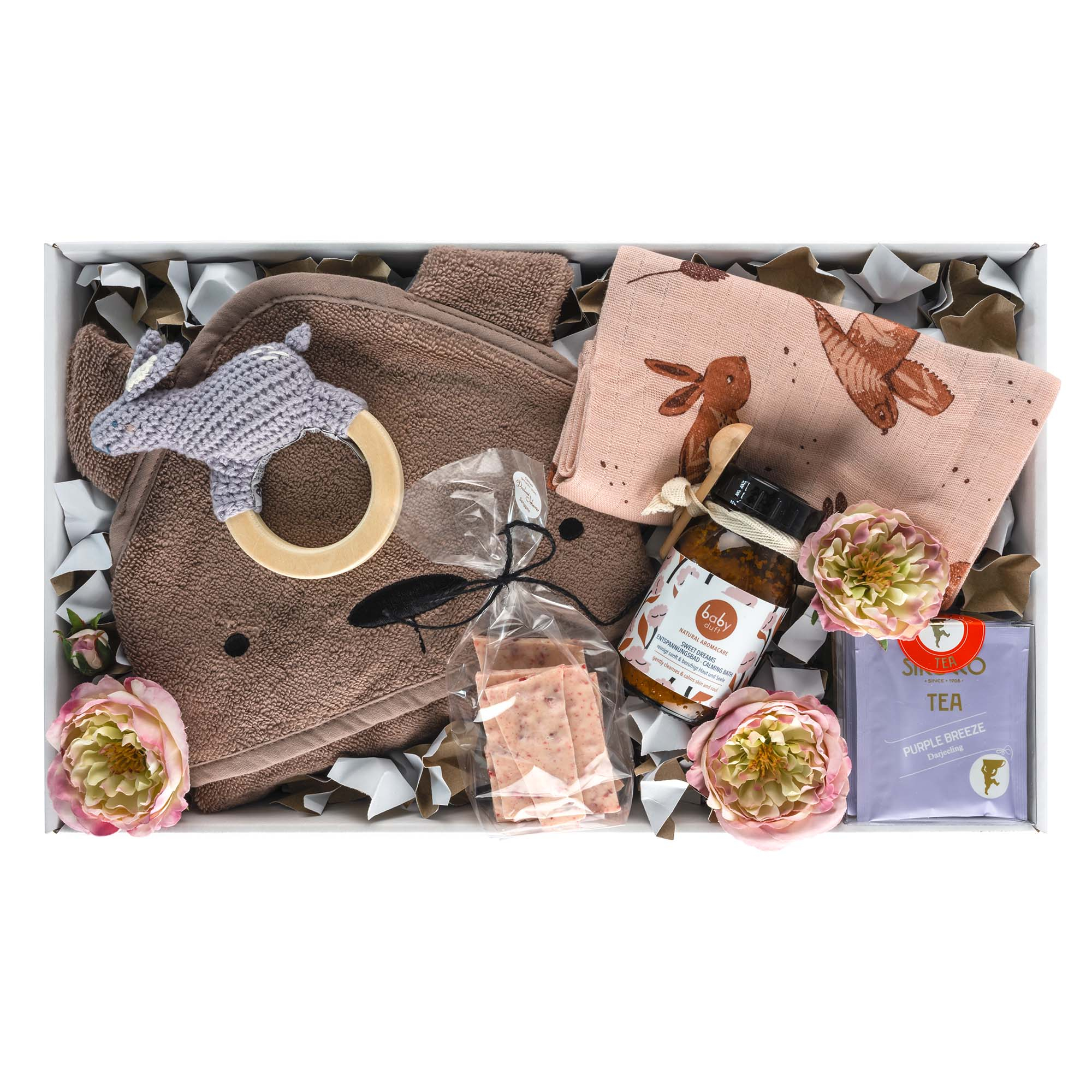 Geschenkkorb Baby "Rustic Plum"
