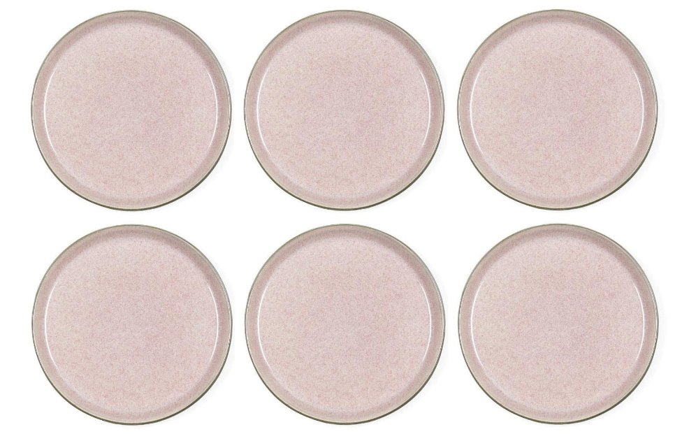 roséfarbe, untersetzer, rund, keramik, 6er-set