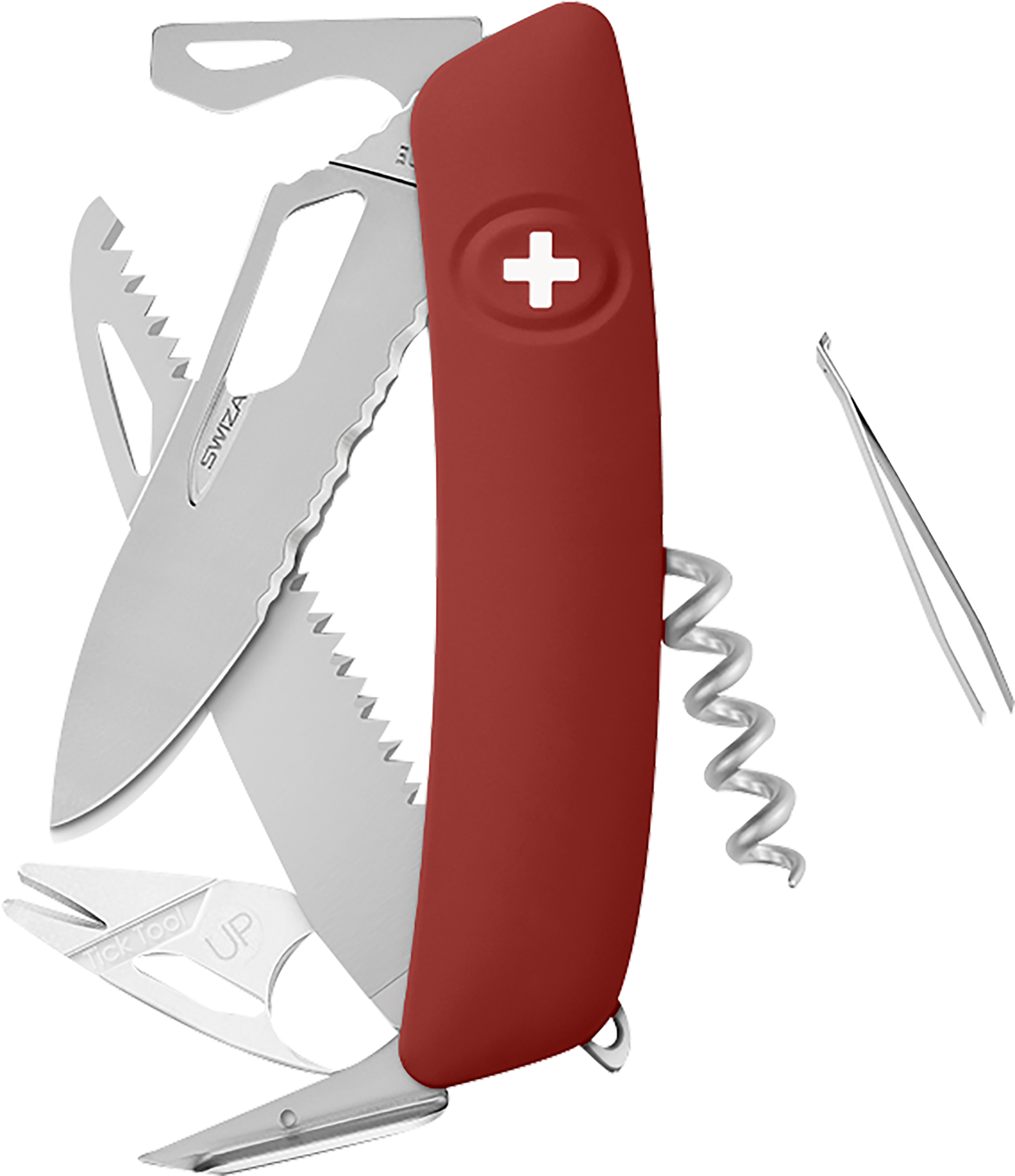 Taschenmesser mit Zeckenentferner Large Rot matt