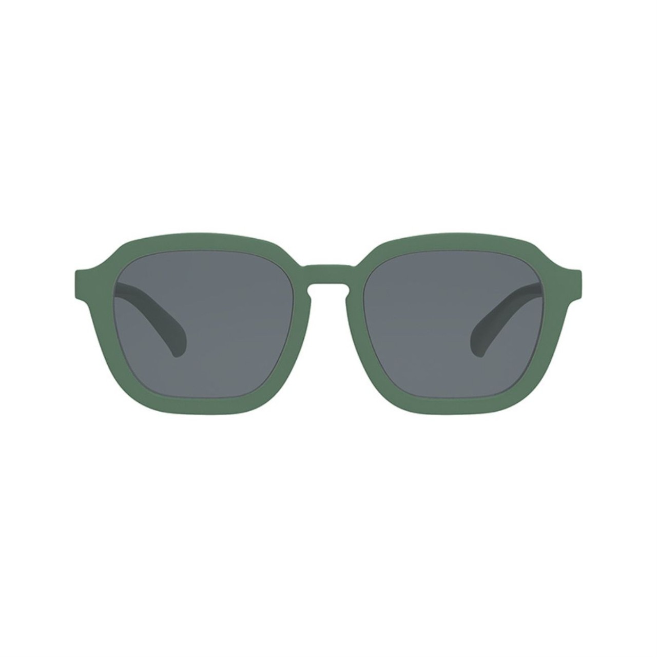 Sonnenbrille, Rahmen grün, grüne Rahmen, graue Gläser, Brillenform