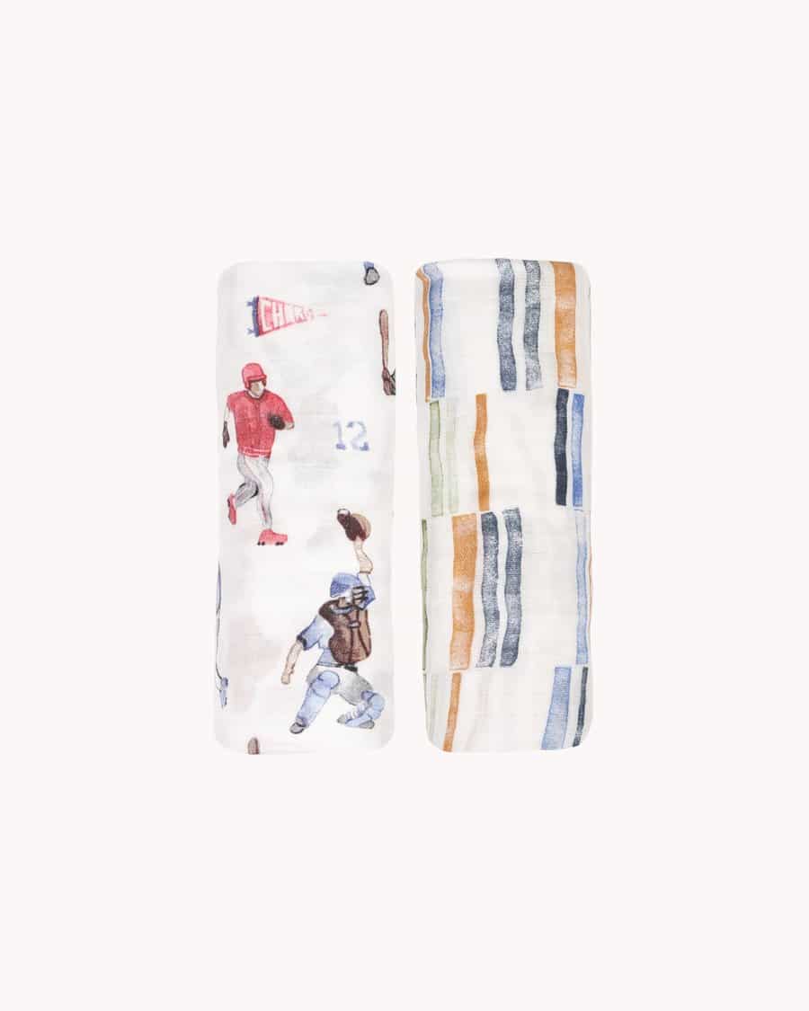 Deluxe Muslin Swaddle 2 Pack - Home Run Deluxe Muslin Swaddle 2 Pack - Home Run