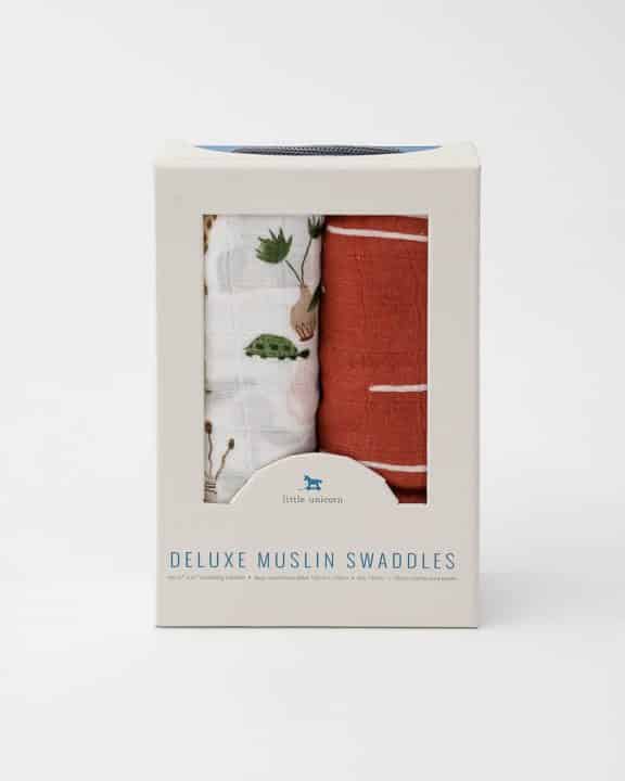 Deluxe Muslin Swaddle 2 Pack - Safari Social