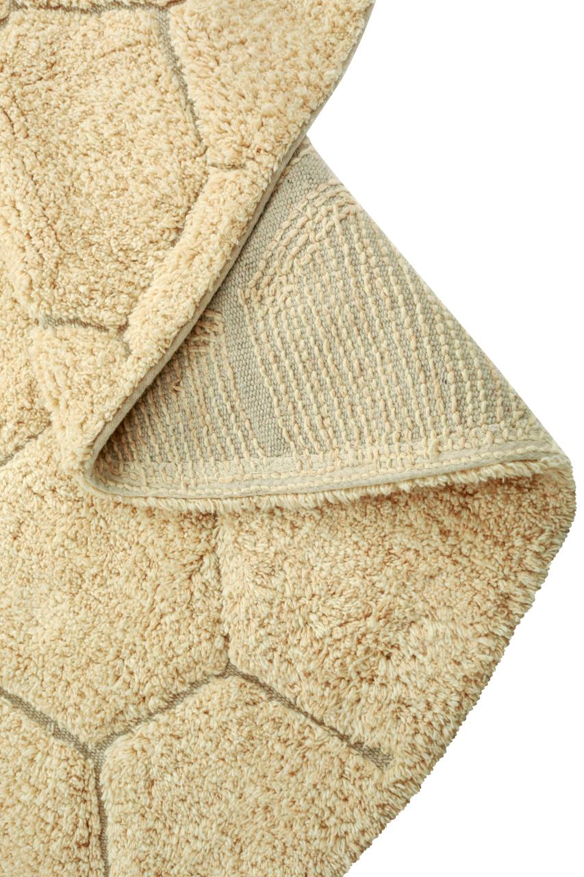 Runder Teppich Honeycomb, Elfenbein/Vanille/Gold