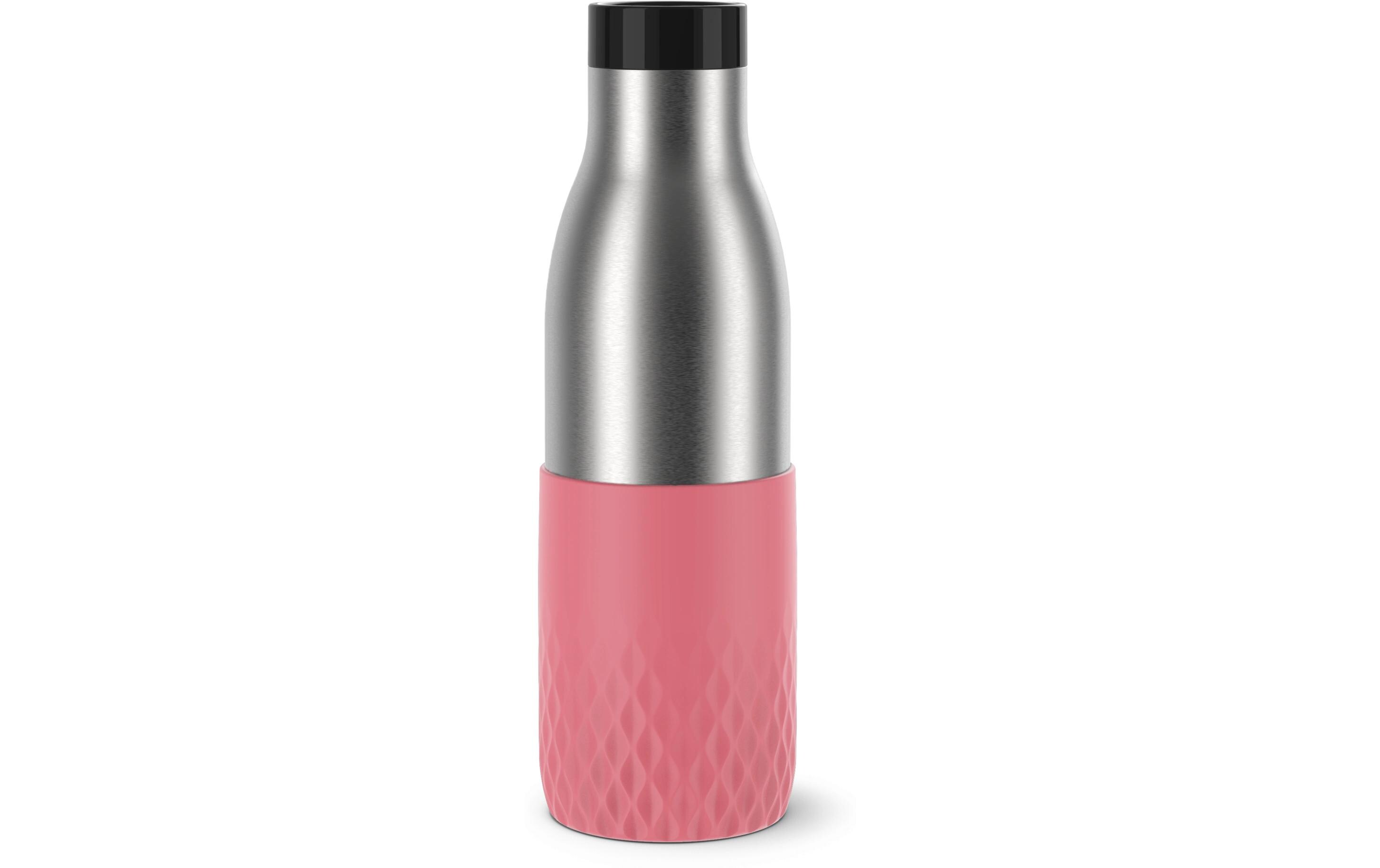 Thermosflasche, Stainless Steel, Pink, Riffelung, Kappe