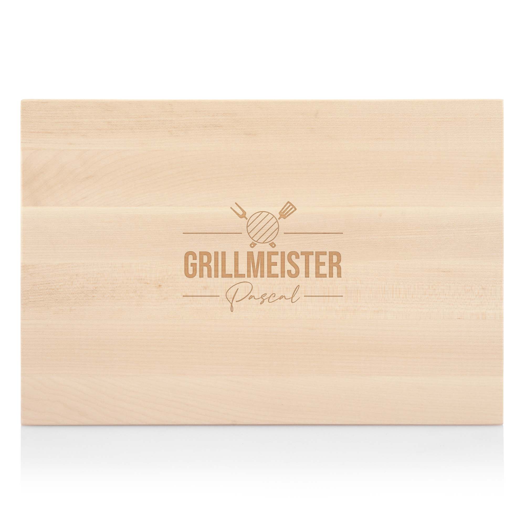Schneidebrett Ahorn massiv Swiss Made "Grillmeister", "Küchenchef"