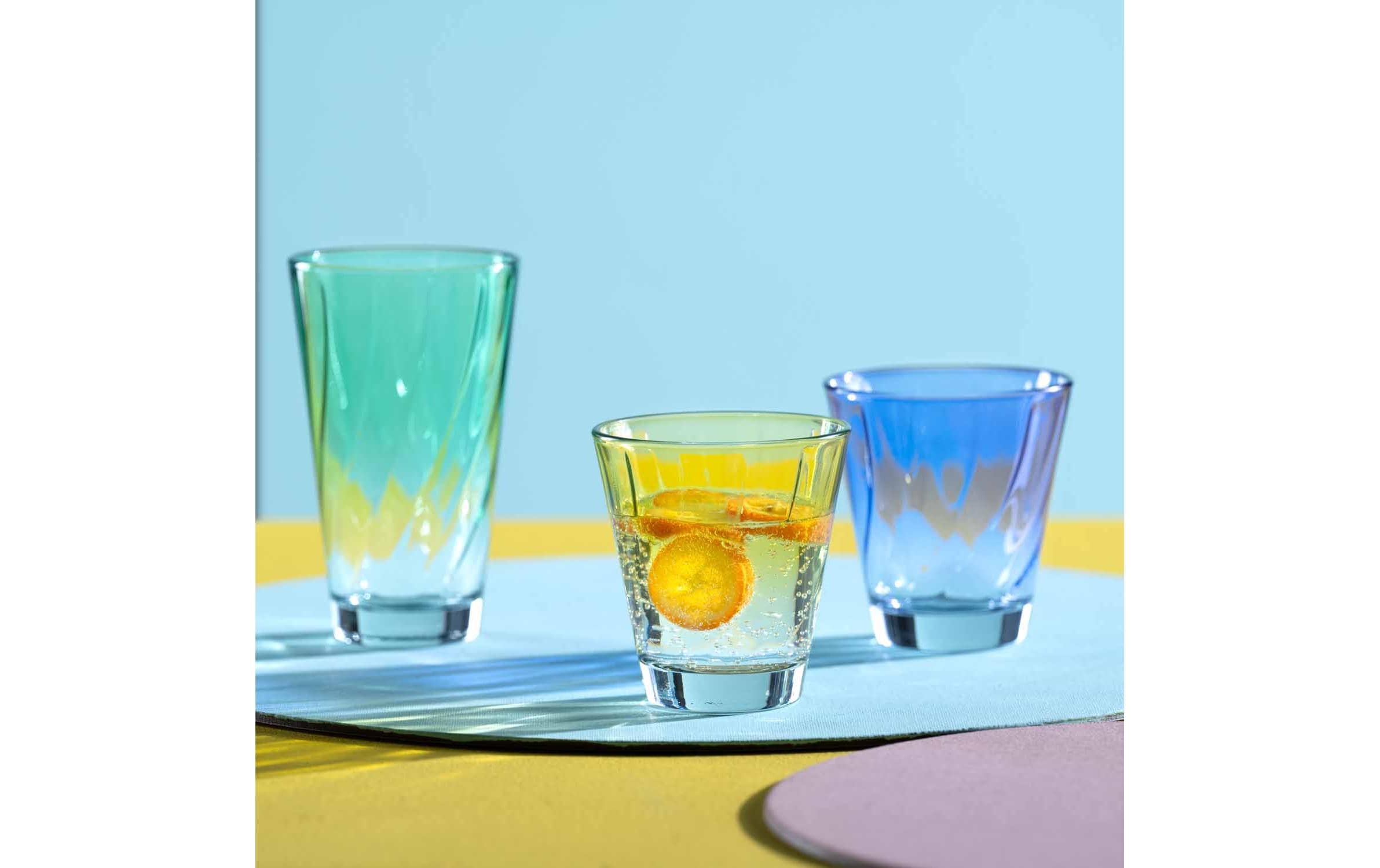 Leonardo Trinkglas Twist, 215ml blau