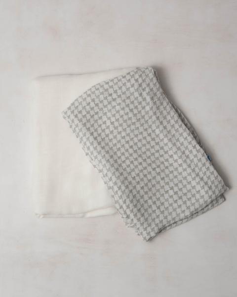 Deluxe Muslin Swaddle 2 Pack - Houndstooth
