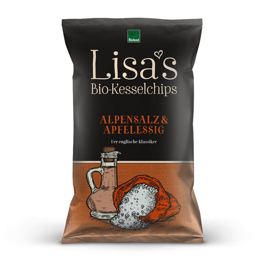 Lisa's Chips Bio Alpensalz und Apfelessig, 125g