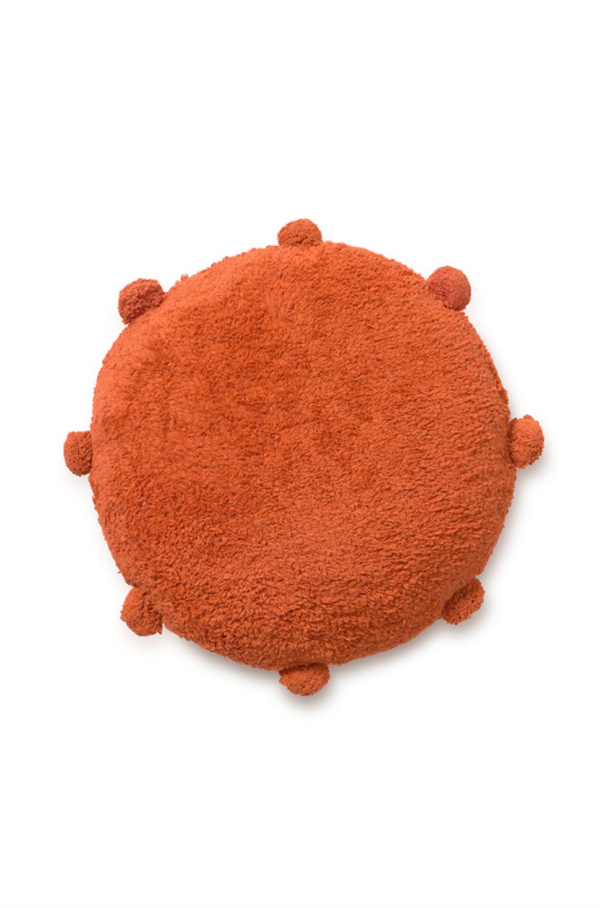 Kissen, Kuschelkissen, Runder Kissen, Plüschkissen, Orangewarnfarbenes Kissen