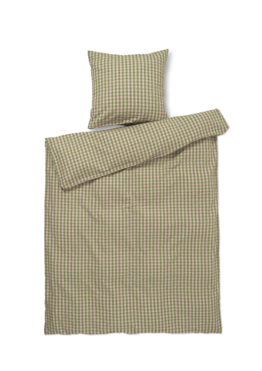 Bæk&Bølge Bettwäsche DK, 140x220cm, Grün/Soft Pink