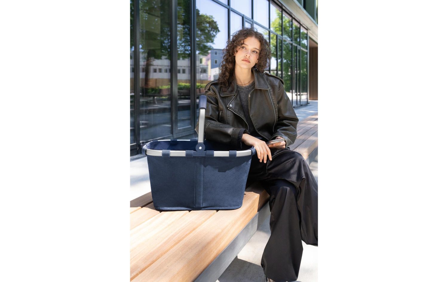  Einkaufstasche, Kontinuierliche Tasche, Blaue Tasche, Leinwandtasche, Alltagsbegleiter