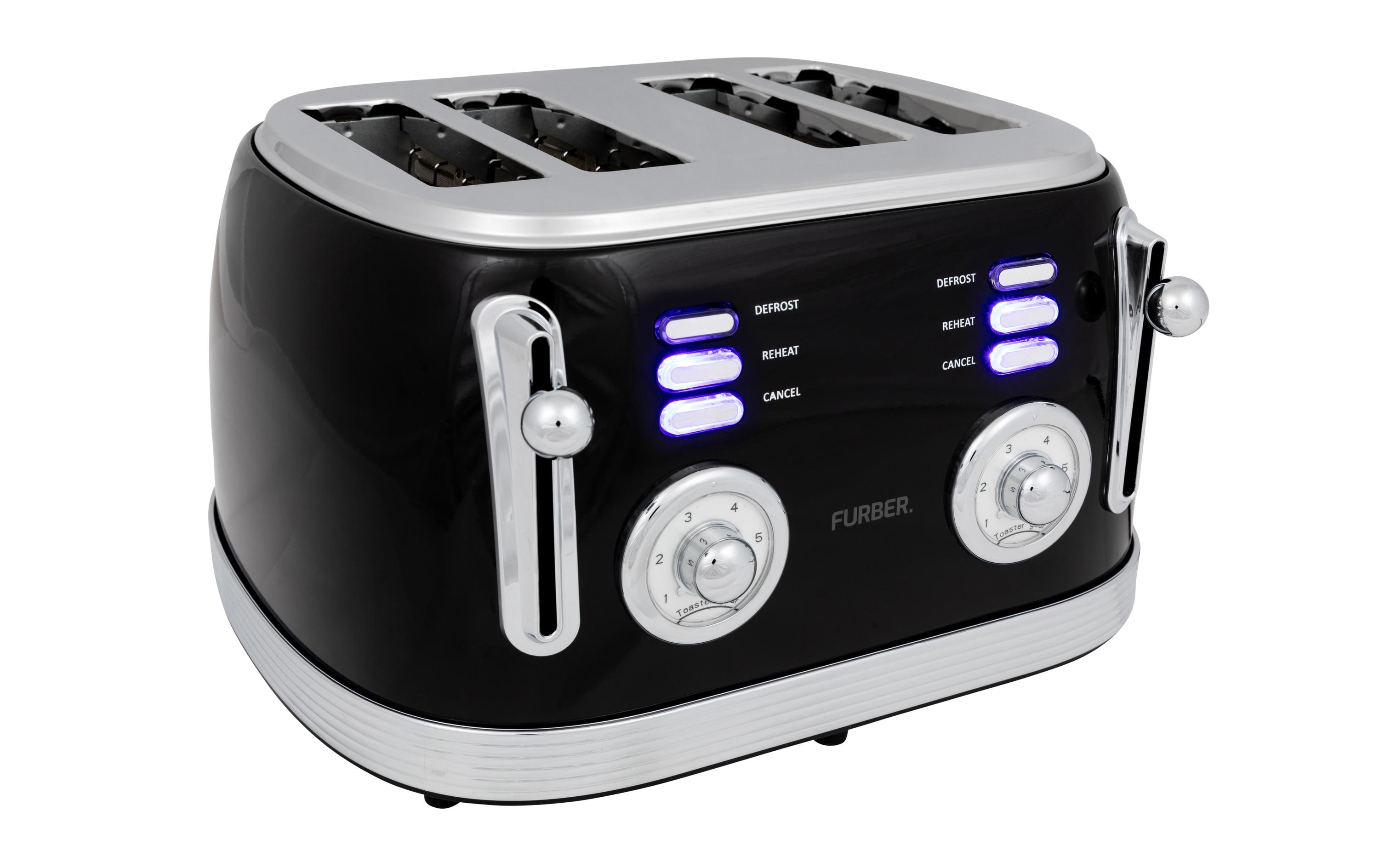 FURBER Retro Toaster 4 Schlitz Schwarz