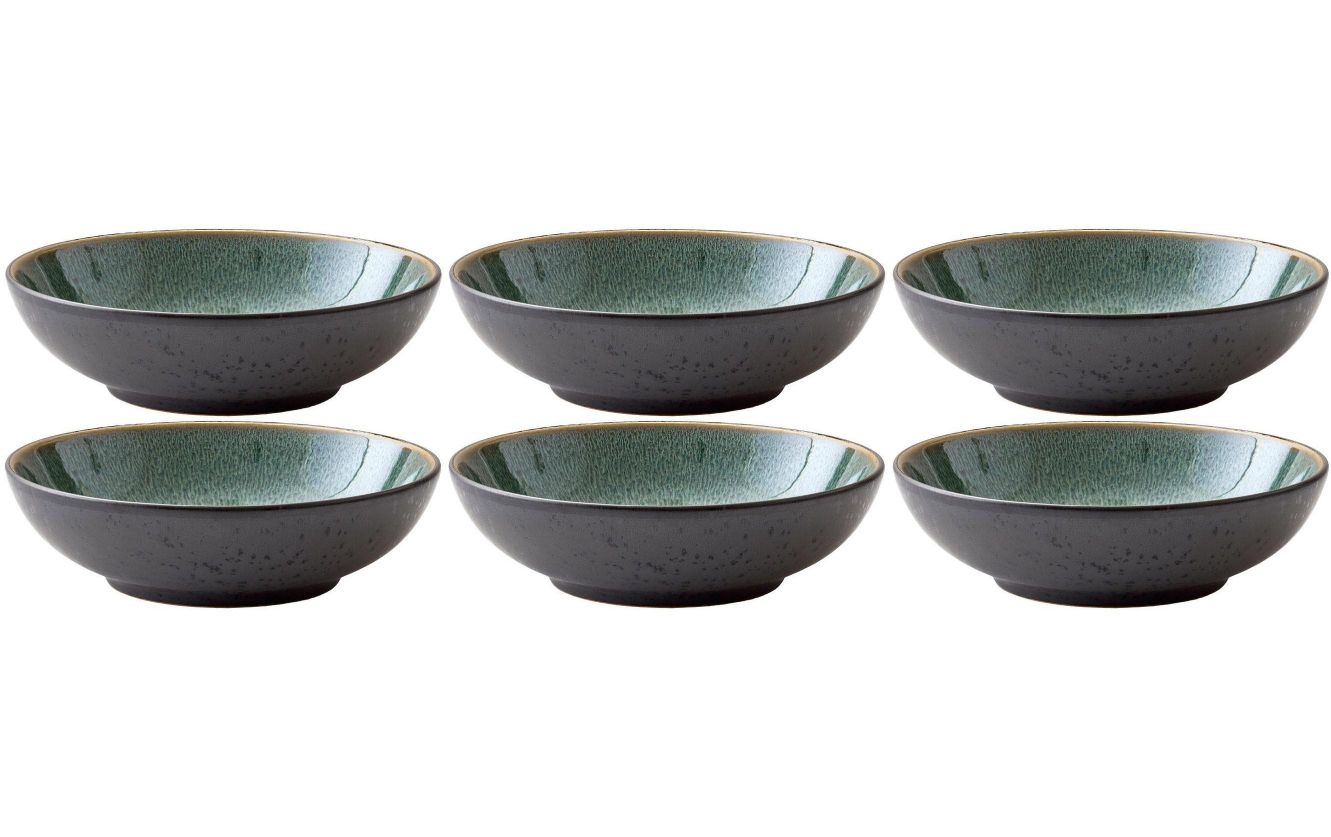 Schüssel, Bowl, Porzellan, Grün innen, Set aus sechs