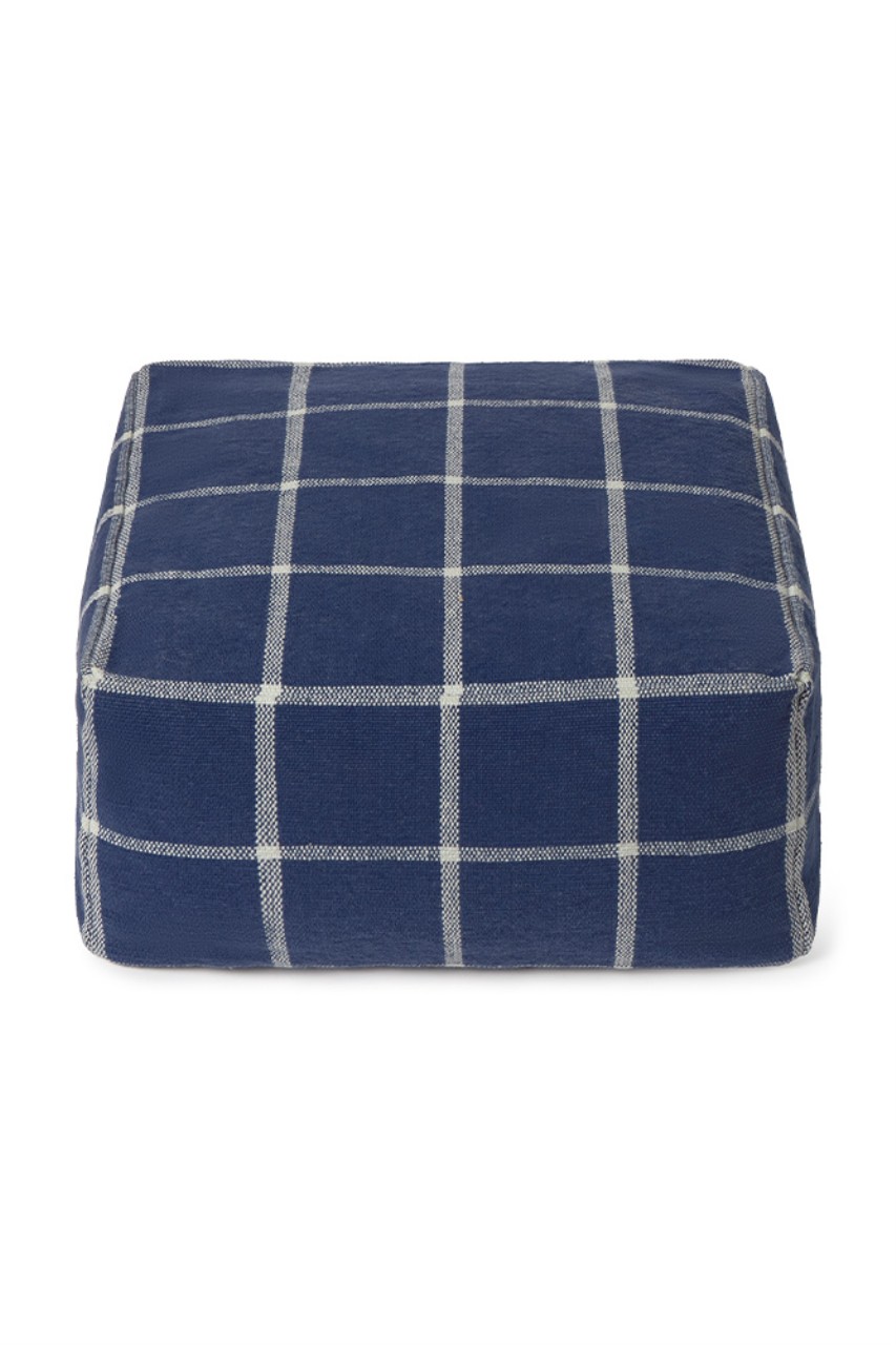 Pouf, Sitzkissen, Wollkissen, Gepunktetes Muster, Blau, Platzkissen