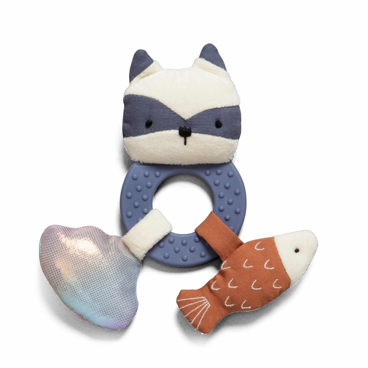 Baby rattle,  plush rattle,  Ring toy,  Katzenkopf,  Fischform
