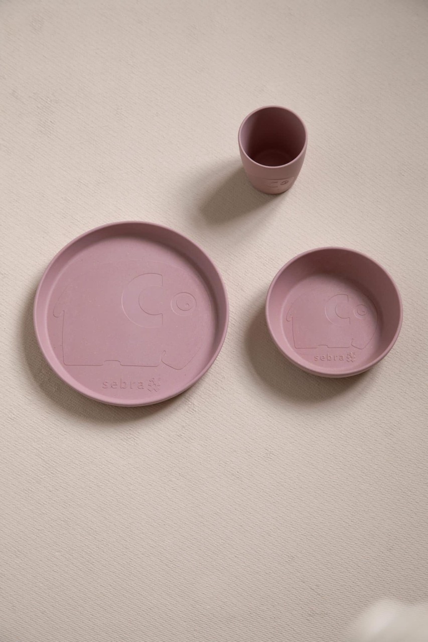 silicone, pink, plate, cup, set