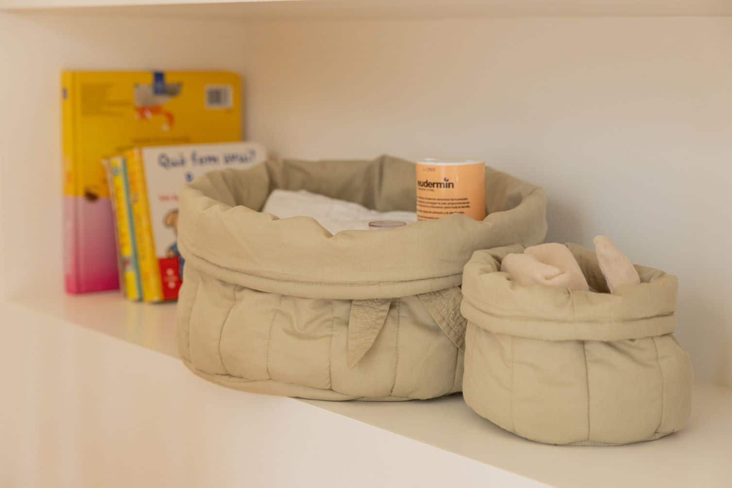 Quilted baskets (2er Set)- Bambie Olive Quilted baskets (2er Set)- Bambie Olive