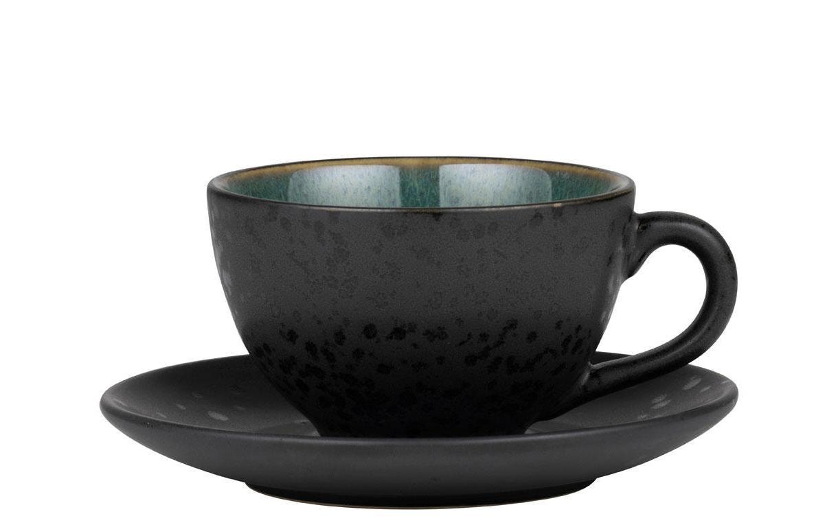 Kaffeetasse, Tasse, Porzellan, Schwarz, Untersetzer