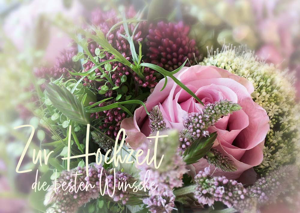 Zur Hochzeit - Grusskarte Rose