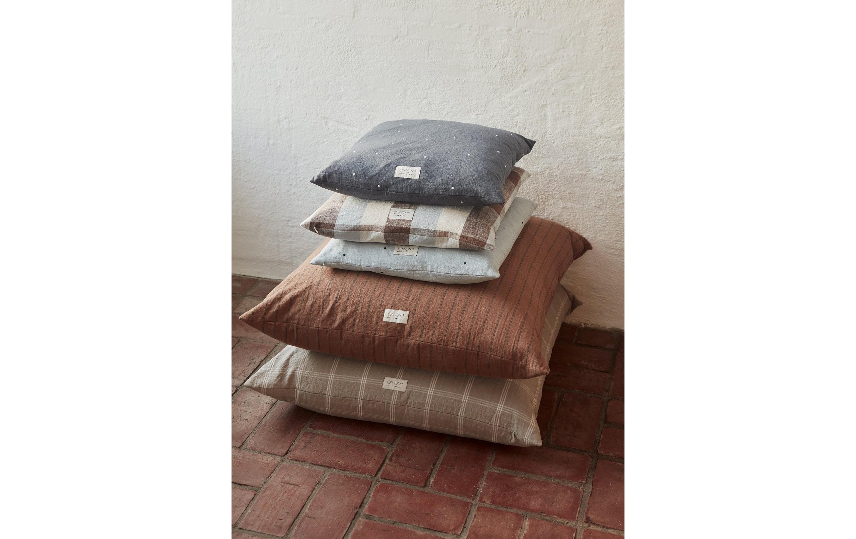 OYOY Kissen Kyoto Checker Dusty Blue