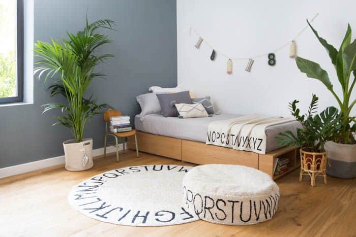 Rug Round ABC Natural-Black