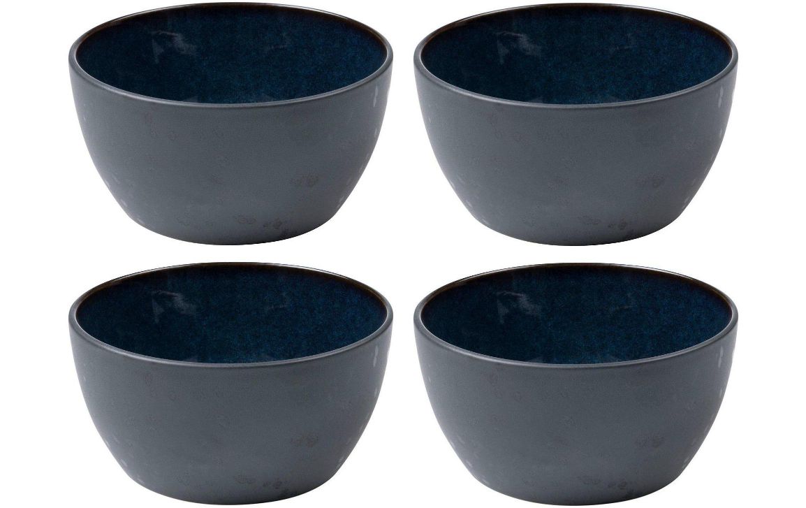Schale, Tassenersatz, Keramikschale, Dunkelblau, 4er-Set