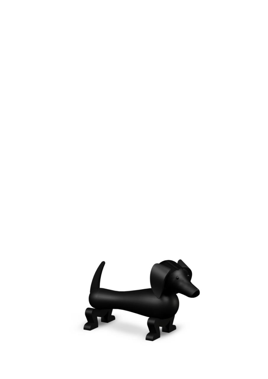Hund klein, 11cm, dunkel gebeizte Eiche