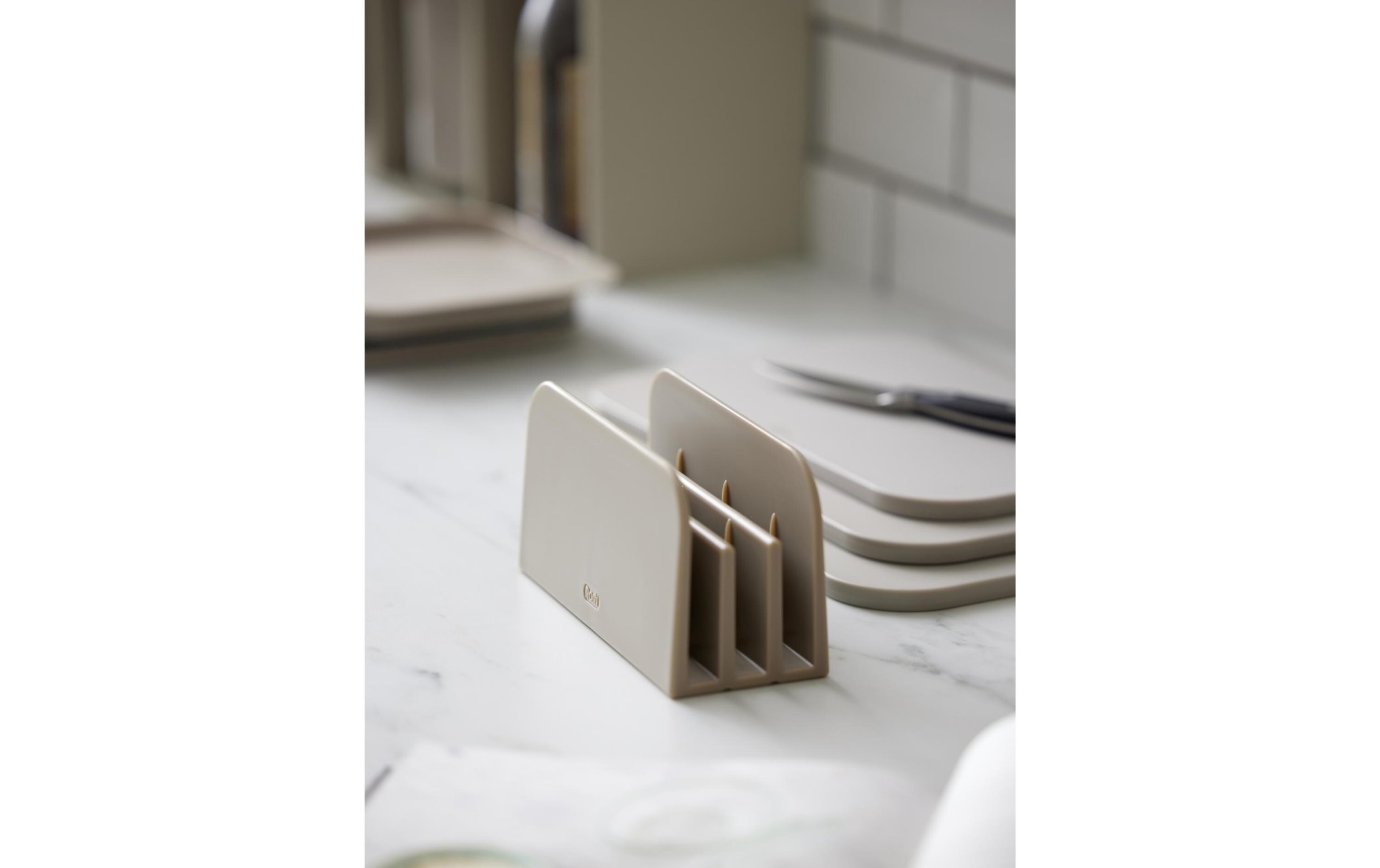 cutlery organizer, napkin holder, beige, plastic, kitchen accessory