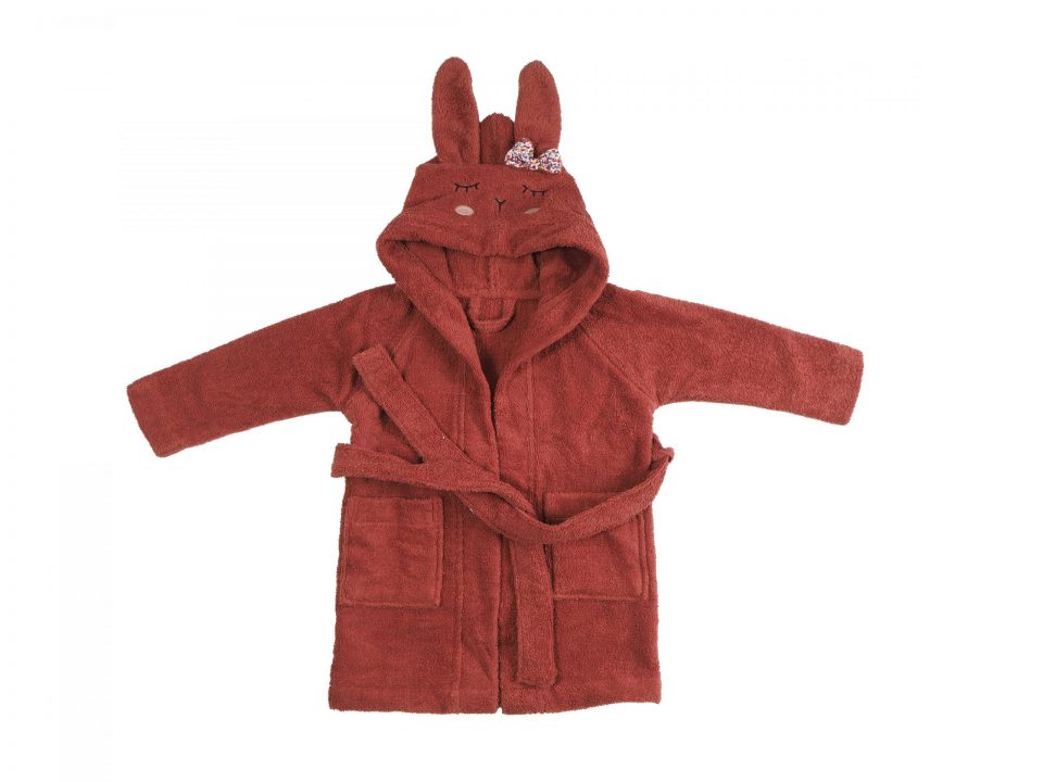Bademantel Rabbit rost Gr. 3-4 (GOTS) Bademantel Rabbit rost Gr. 3-4 (GOTS)