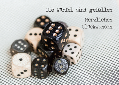 Herzlichen Glückwunsch - Grusskarte Würfel