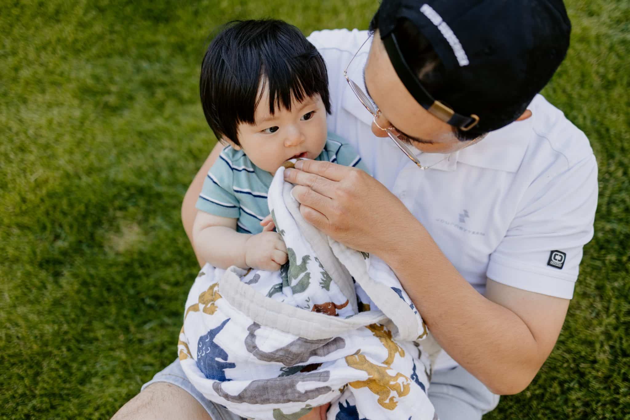 Cotton Muslin Baby Blanket - Dino Friends