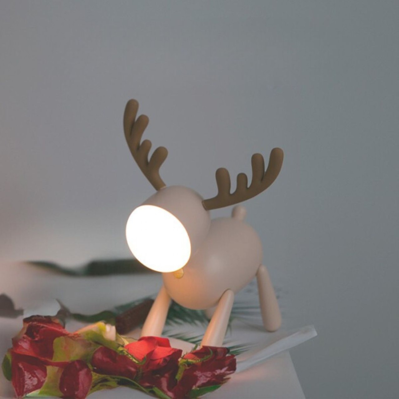 Lampenfigur, LED-Lampe, Elch-Designelement, Dekolampe, Weihnachtsdeko