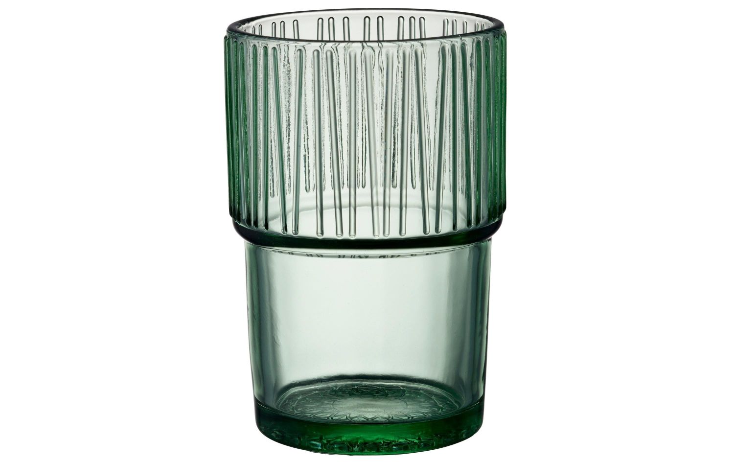 Glas, Vase, Grünes Glas, Rippendesign, Becher