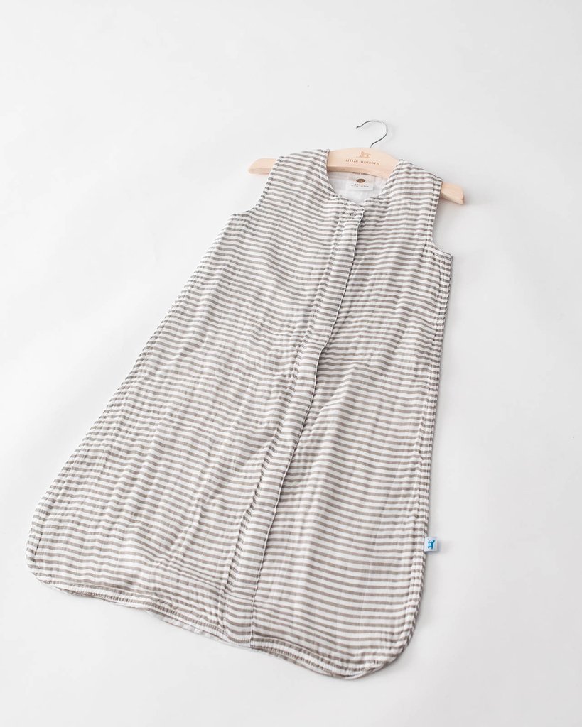Cotton Muslin Sleeping Bag Gr. L - Grey Stripes