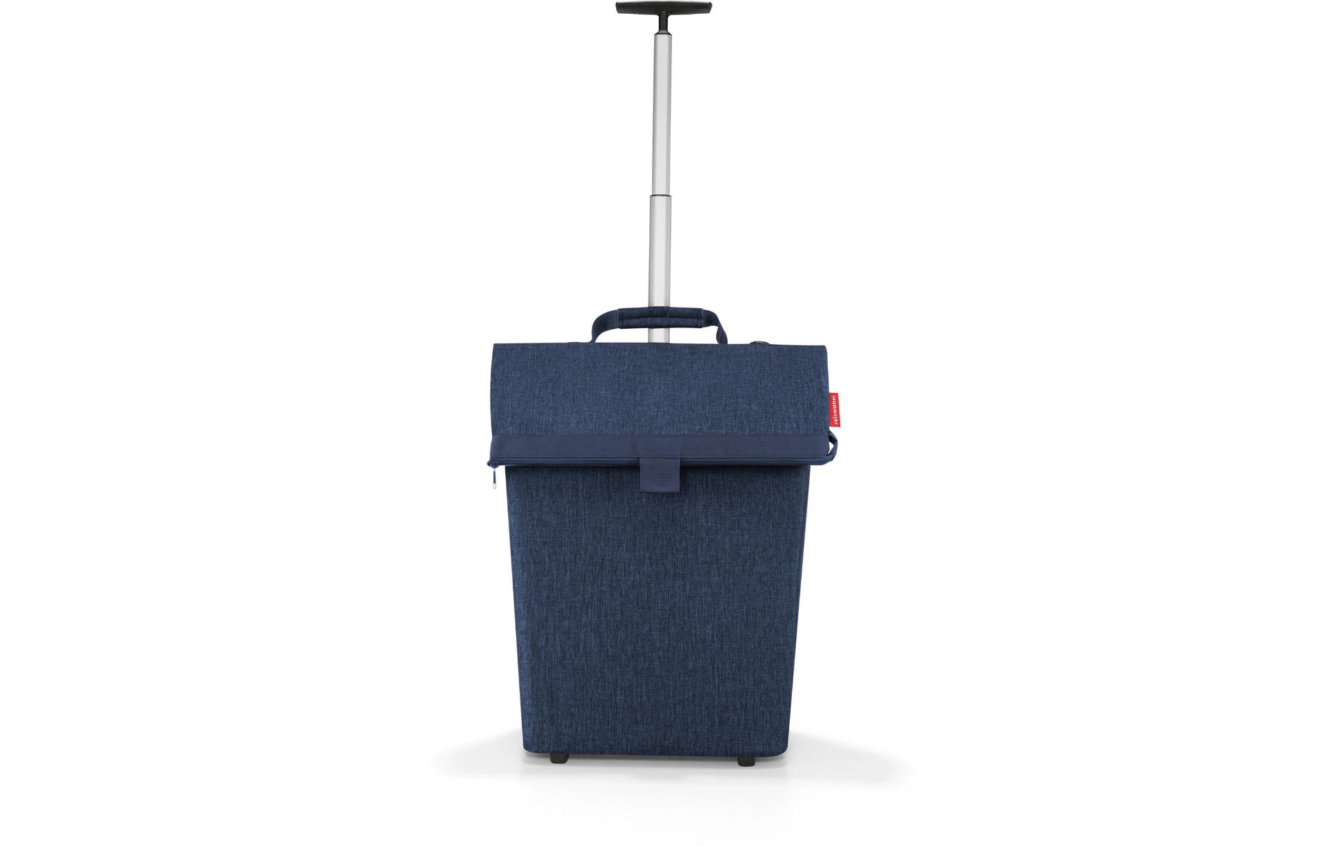 Koffer-Trolley, Rollen-Trolley, Denim-Optik, Knopfverschluss, Trolley-Griff