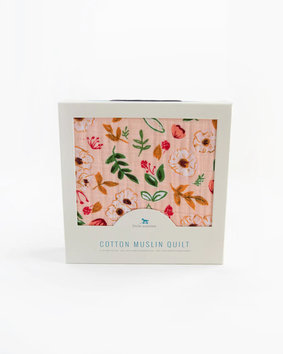 Cotton Muslin Quilt - Vintage Floral Cotton Muslin Quilt - Vintage Floral